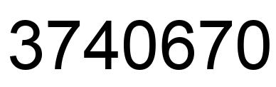 Number 3740670 black image