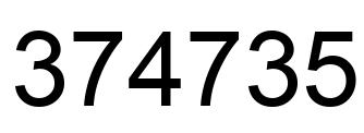 Number 374735 black image