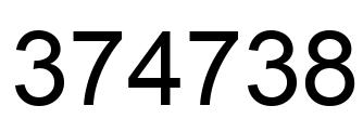 Number 374738 black image