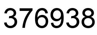 Number 376938 black image