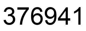 Number 376941 black image