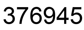 Number 376945 black image