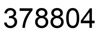 Number 378804 black image