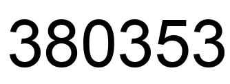 Number 380353 black image
