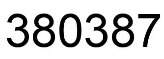 Number 380387 black image