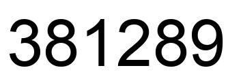 Number 381289 black image