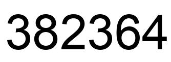 Number 382364 black image