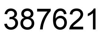 Number 387621 black image