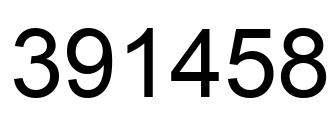 Number 391458 black image