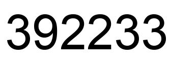 Number 392233 black image