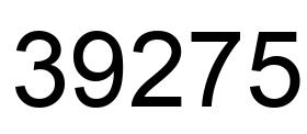 Number 39275 black image