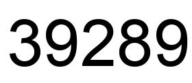 Number 39289 black image