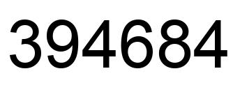 Number 394684 black image