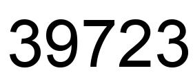 Number 39723 black image