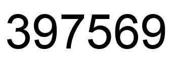 Number 397569 black image