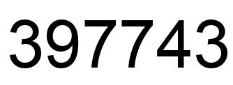 Number 397743 black image