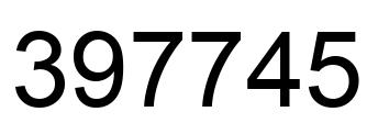 Number 397745 black image