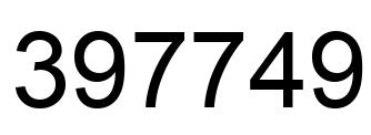 Number 397749 black image