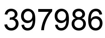Number 397986 black image