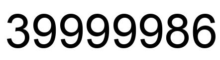 Number 39999986 black image