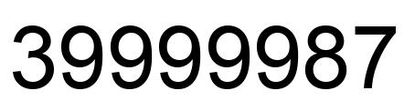 Number 39999987 black image