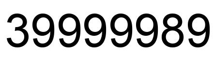 Number 39999989 black image
