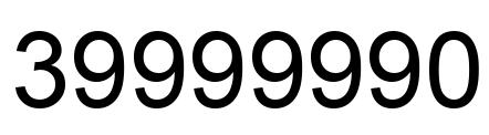 Number 39999990 black image