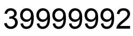 Number 39999992 black image