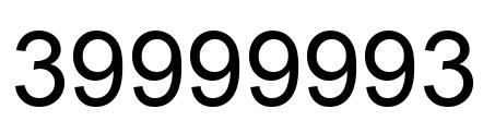 Number 39999993 black image