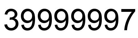 Number 39999997 black image