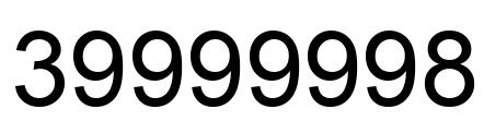 Number 39999998 black image