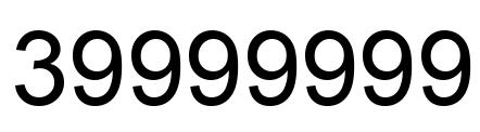 Number 39999999 black image