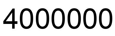 Number 4000000 black image