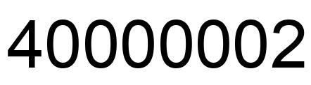 Number 40000002 black image