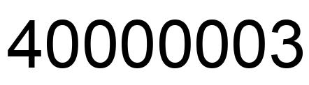 Number 40000003 black image