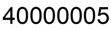 Number 40000005 black image