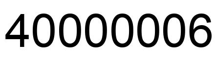Number 40000006 black image