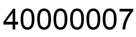 Number 40000007 black image