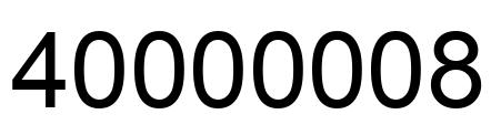Number 40000008 black image
