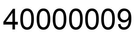 Number 40000009 black image