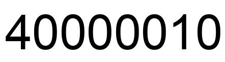 Number 40000010 black image