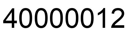 Number 40000012 black image