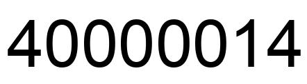 Number 40000014 black image
