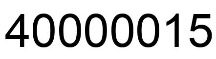 Número 40000015 imagen negro