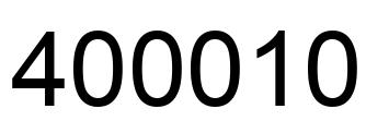 Number 400010 black image