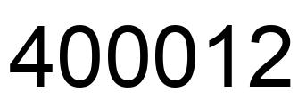Number 400012 black image
