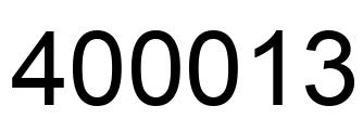 Número 400013 imagen negro
