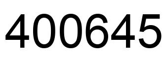 Number 400645 black image