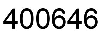 Number 400646 black image