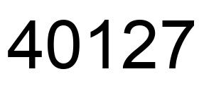 Number 40127 black image